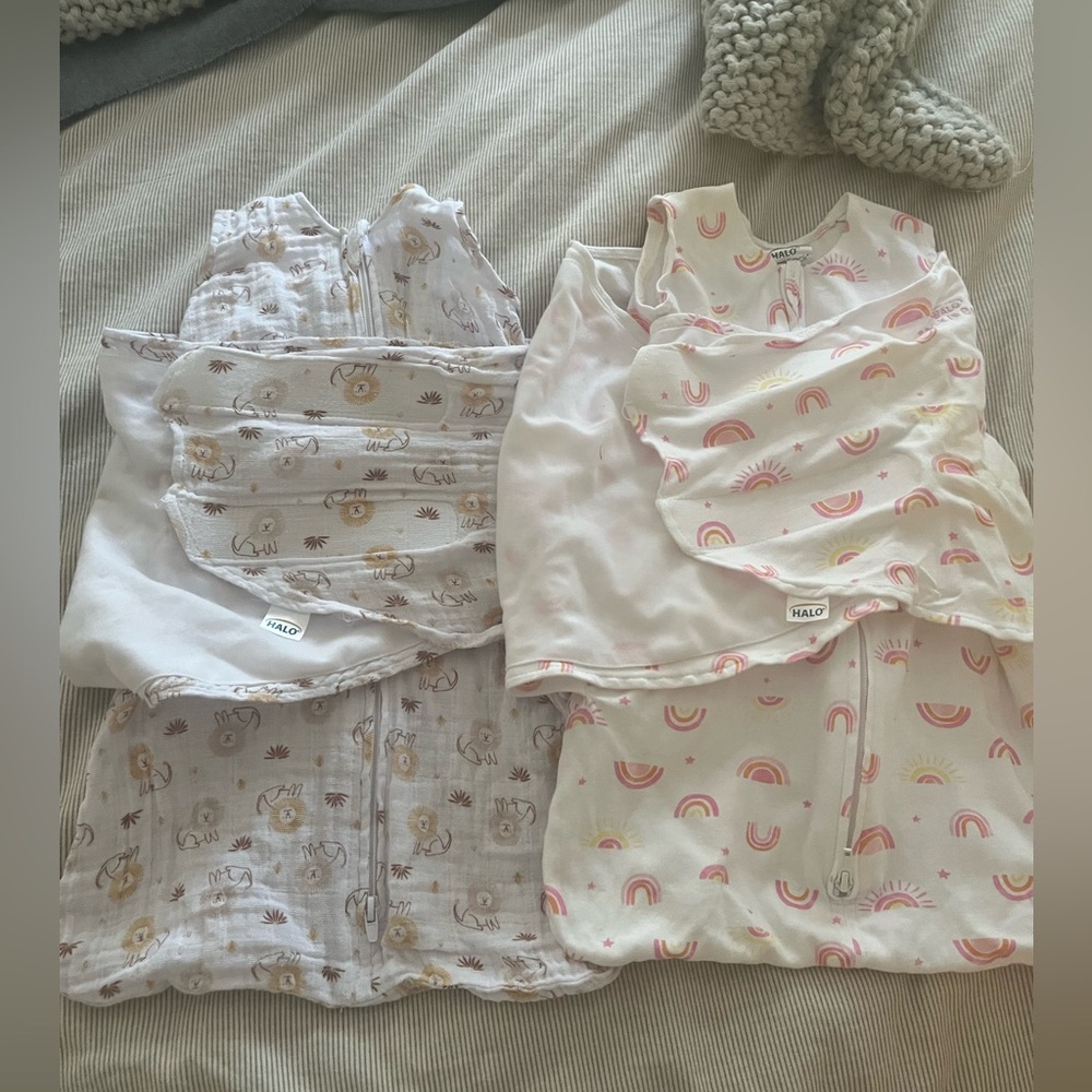 LIKE NEW Halo Sleepsacks (2-for-1) Newborn